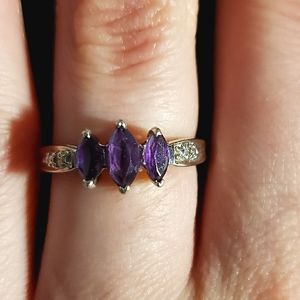14K gold amethyst ring